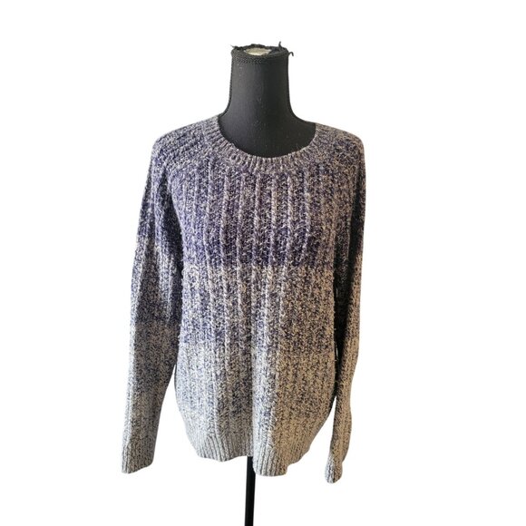 Lucky Brand Sweaters - Lucky Brand Ribbed Knit Blue Ombre Long Sleeve Sweater Size M Casual Office Wear